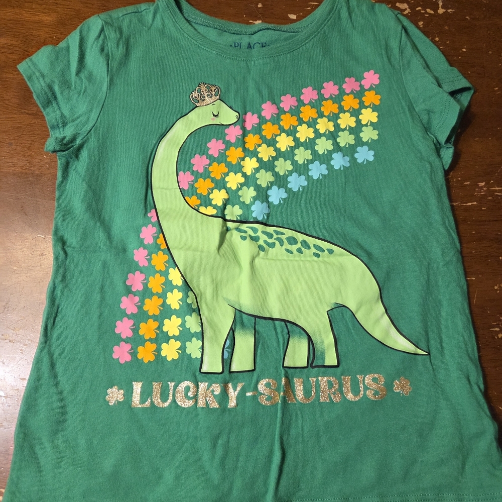 The Childrens Place Lucky-Saurus Kids T-Shirt - Green